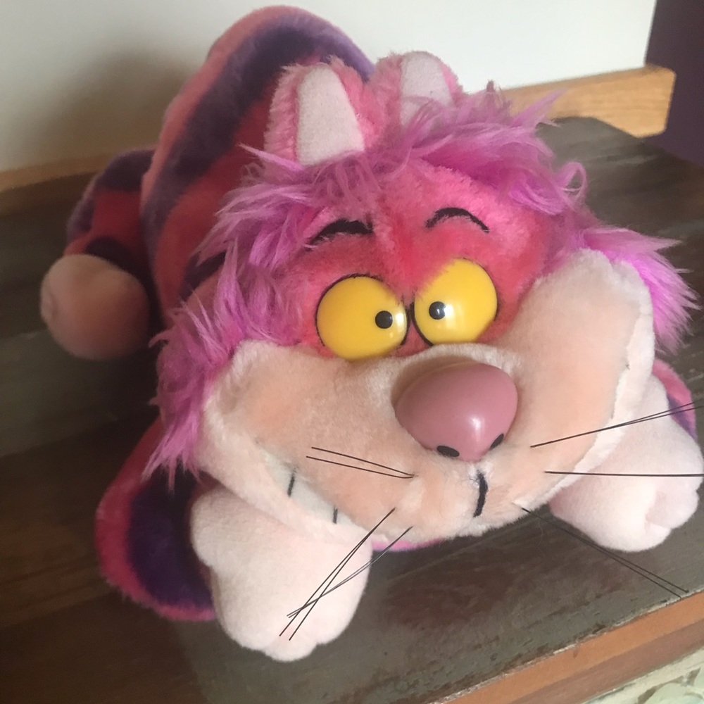 Vintage Alice in Wonderland Cheshire Cat super soft plush stuffed animal doll